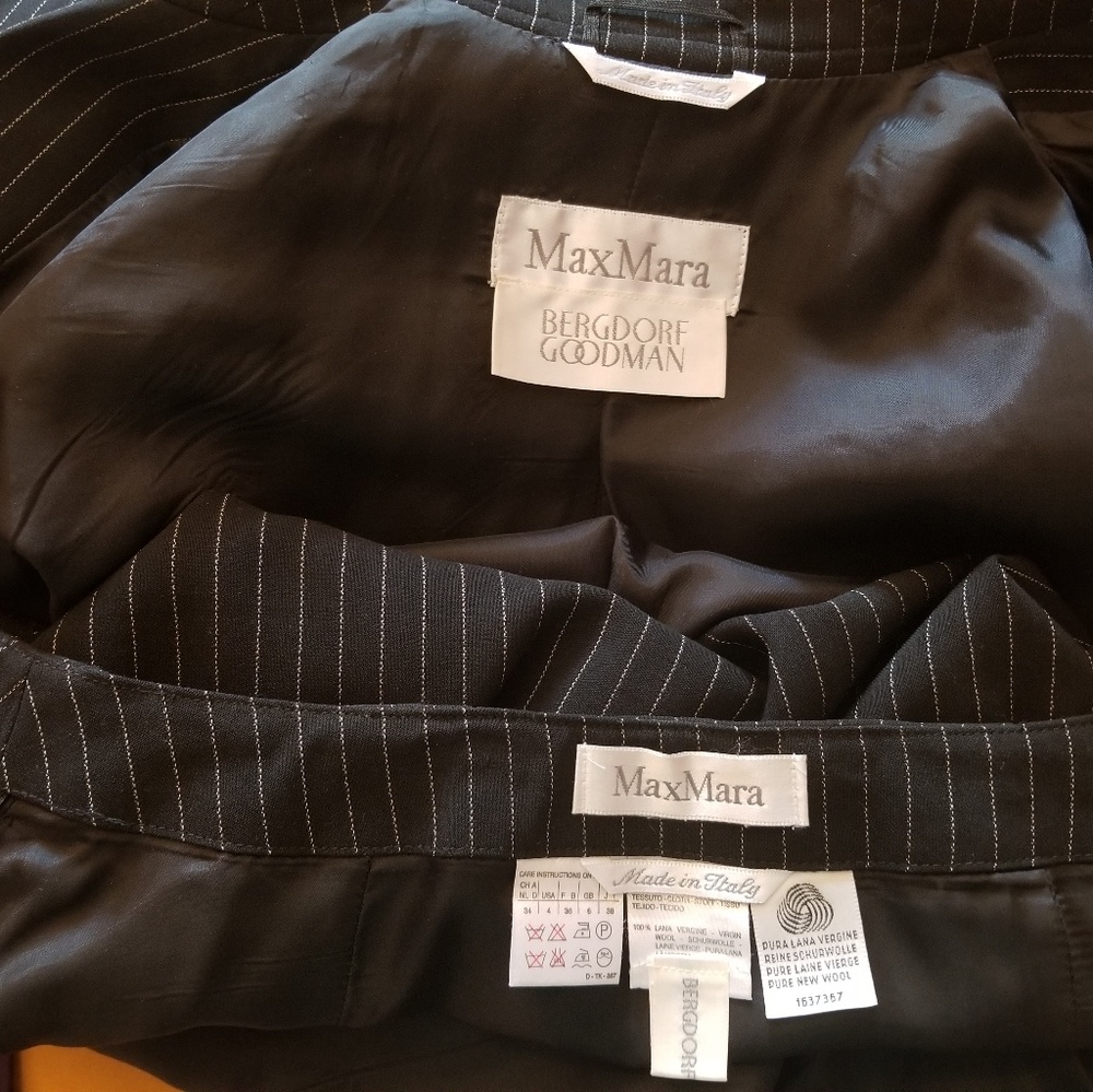 Max Mara pinstripe skirt suit